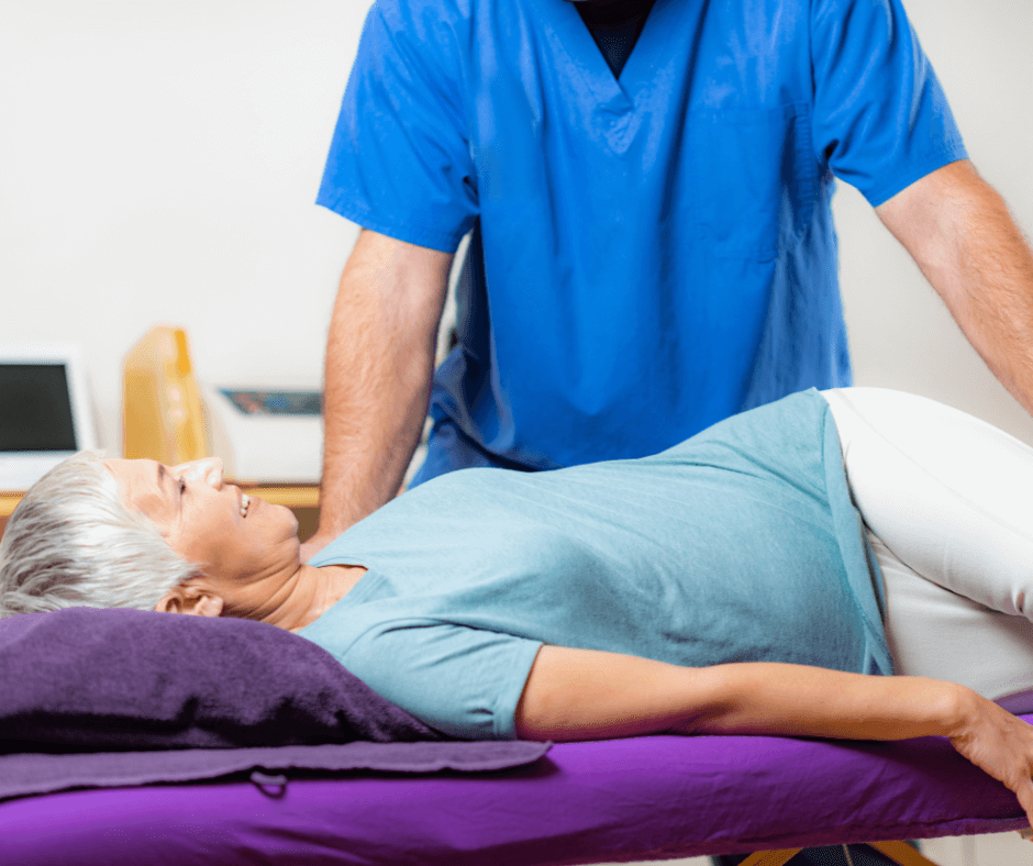 Woman had a chiropractor treatment session